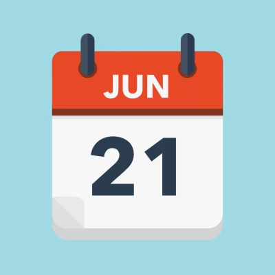 Calendar icon showing 21st June