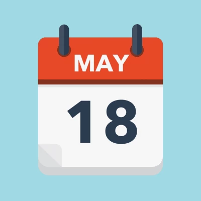 Calendar icon showing 18th May