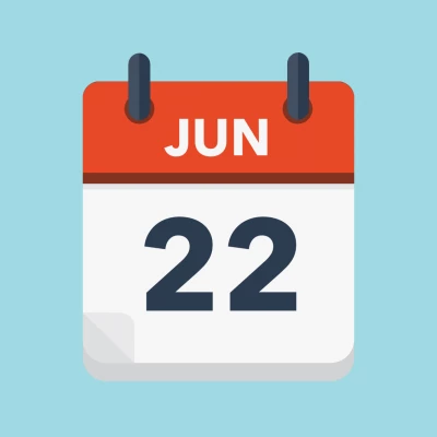 Calendar icon showing 22nd June