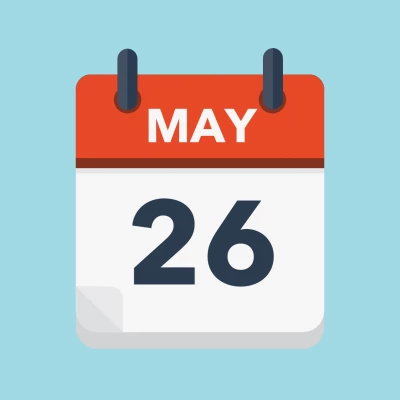 Calendar icon showing 26th May